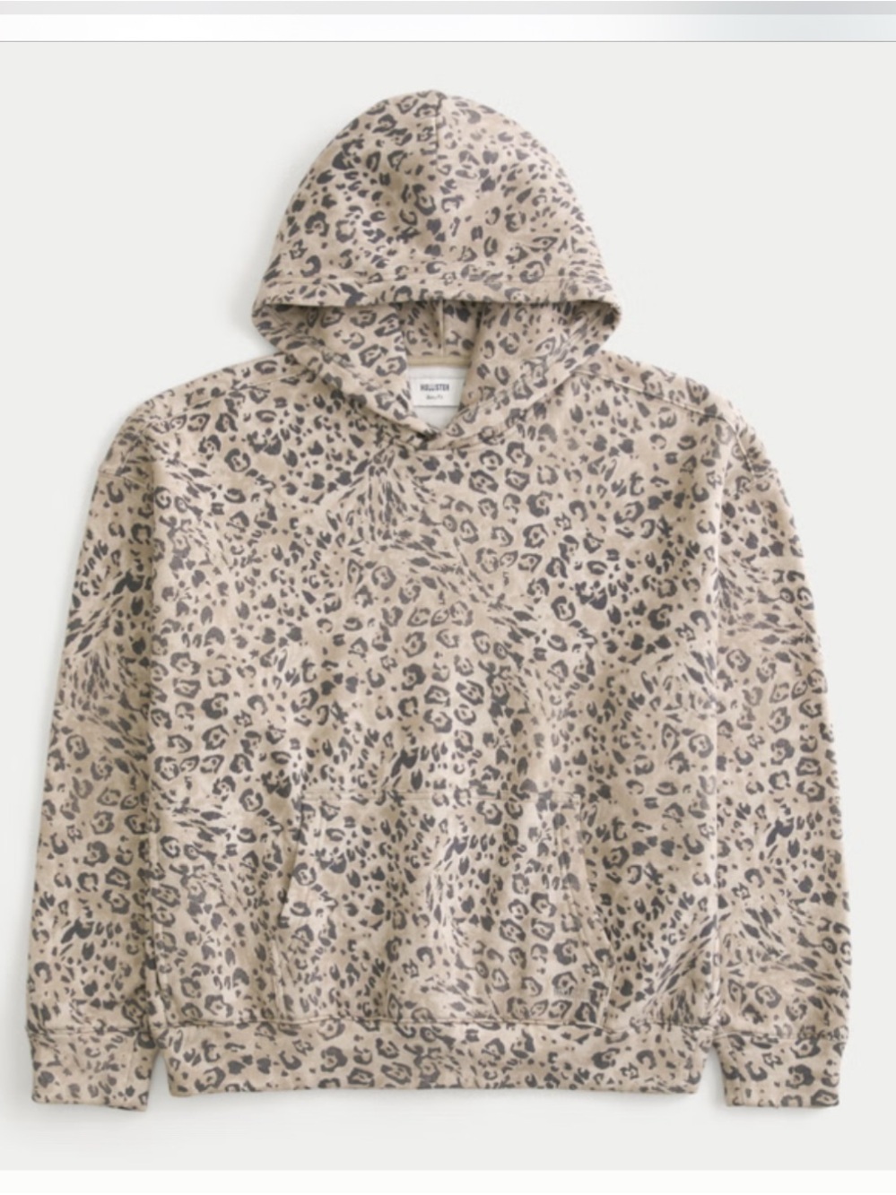 Hollister Beige Leopard Print Hoodie - Men's
